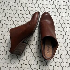 Eurosoft by Sofft Avetta Brown Mules Block Heel Comfort Women's Size 8.5M